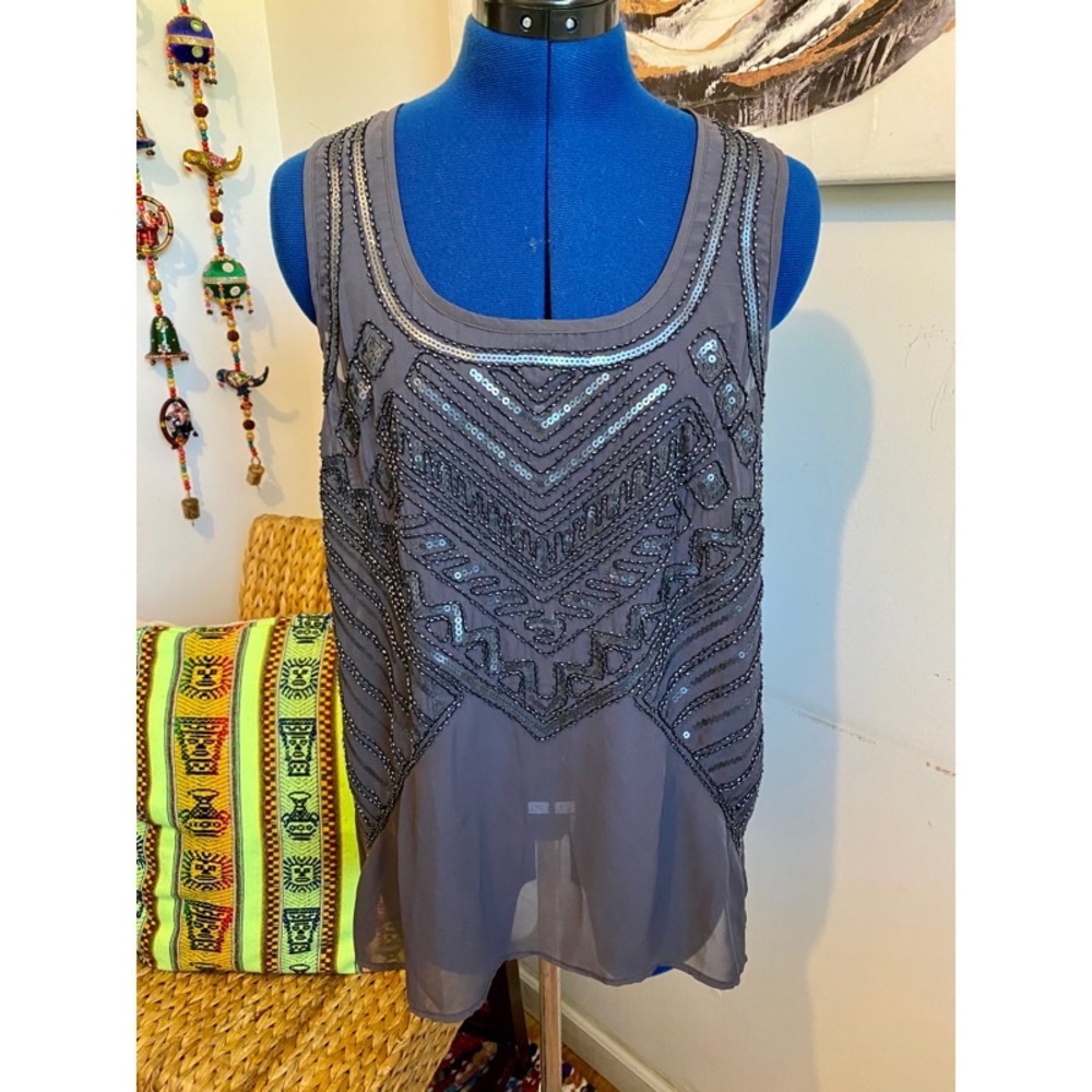 NWT Studio Y Beaded Sleeveless Blouse